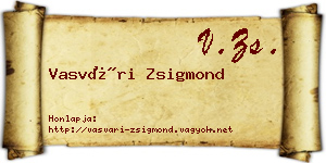 Vasvári Zsigmond névjegykártya